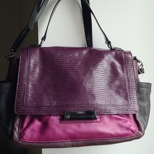 Diane Von Furstenberg courier bag embossed iguana leather.